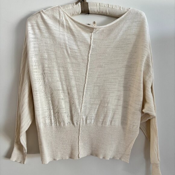 Moth Lightweight Vintage Slub Sweater Cream - Picture 2 of 4